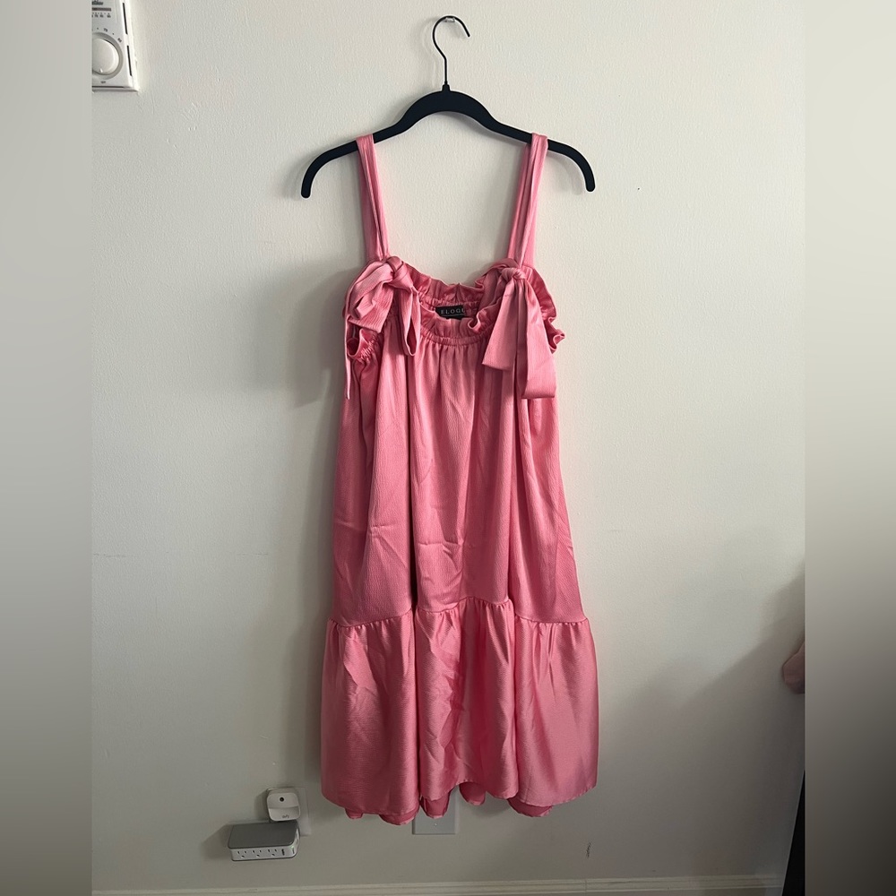Only worn once pink Eloquii Tie Strap Trapeze Dress in size 18/20.